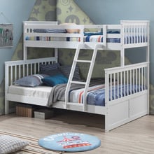 White Seattle Single Over Double Convertible Bunk Bed